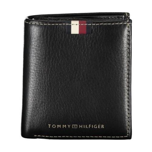 Heren Portemonnee Zwart Contrast Logo Tommy Hilfiger , Black , Heren