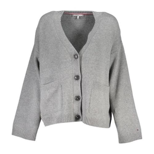 Grijze Cardigan met Lange Mouwen Tommy Hilfiger , Gray , Dames