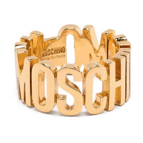 Gouden Logo Detail Messing Sieraden Moschino , Yellow , Dames