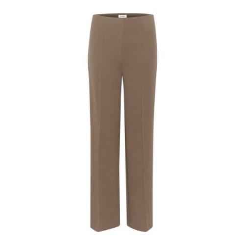 Elastische Taille Straight Leg Broek Morel Soaked in Luxury , Brown , ...