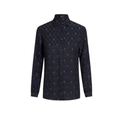 Casual Katoenen Overhemd voor Mannen Etro , Blue , Dames