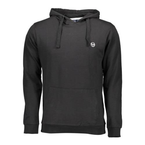 Hoodie Zwart Geborduurd Logo Sergio Tacchini , Black , Heren