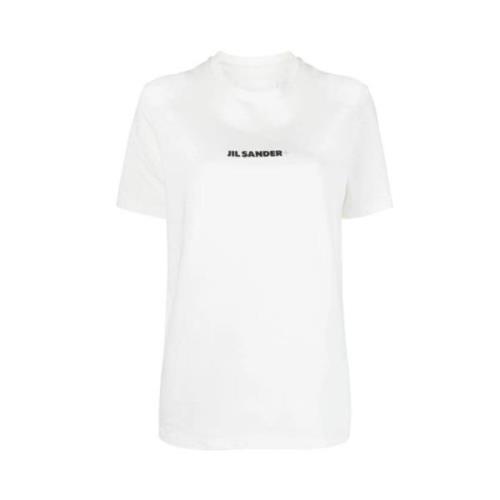 Wit/Zwart Logo Plus T-Shirt Jil Sander , White , Dames