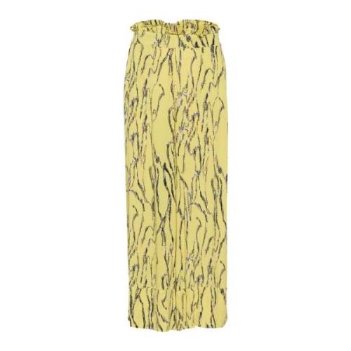 Endive Traces Wijde Broek Soaked in Luxury , Yellow , Dames