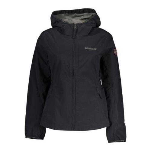 Sportieve Hoodie Jas Zwart Napapijri , Black , Dames