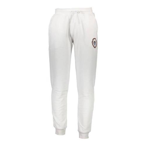 Witte katoenen sportbroek met logo Cavalli Class , White , Heren