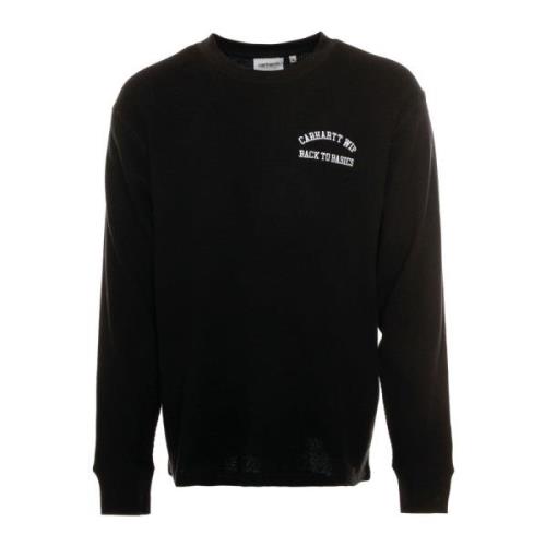 Basic Script Sweatshirt Loose Fit Carhartt Wip , Black , Heren