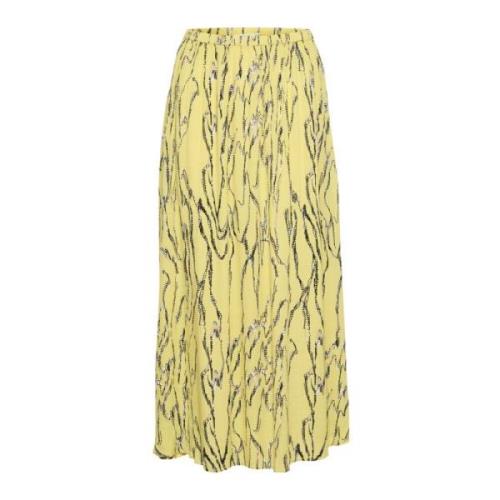 Kleurrijke Maxi Rok met Elastische Taille Soaked in Luxury , Yellow , ...