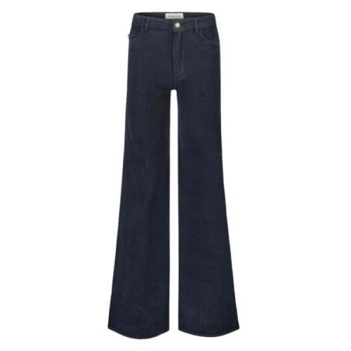 Cord Wide Leg Trousers Fabienne Chapot , Blue , Dames