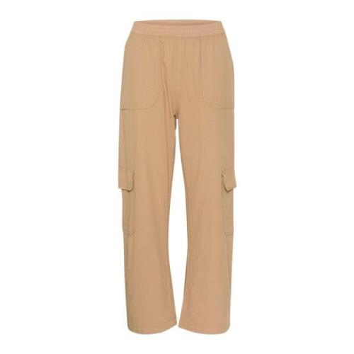 Cargo Broek Classic Sand Utility-Geïnspireerd Kaffe , Beige , Dames