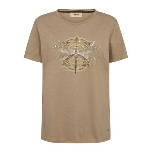 Deco Tee Top met Cool Print MOS Mosh , Brown , Dames