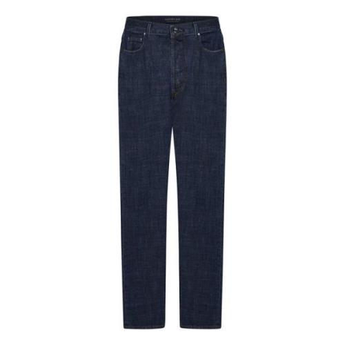 Donkerblauwe Stretch Katoen Denim Jeans Hand Picked , Blue , Heren