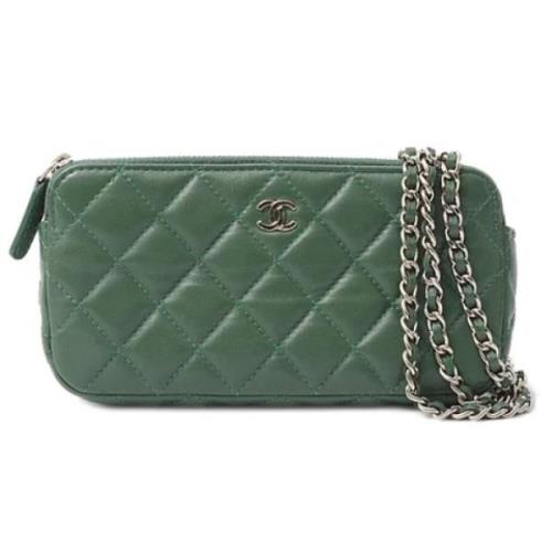 Pre-owned Leather chanel-bags Chanel Vintage , Green , Dames