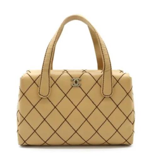 Pre-owned Leather chanel-bags Chanel Vintage , Beige , Dames