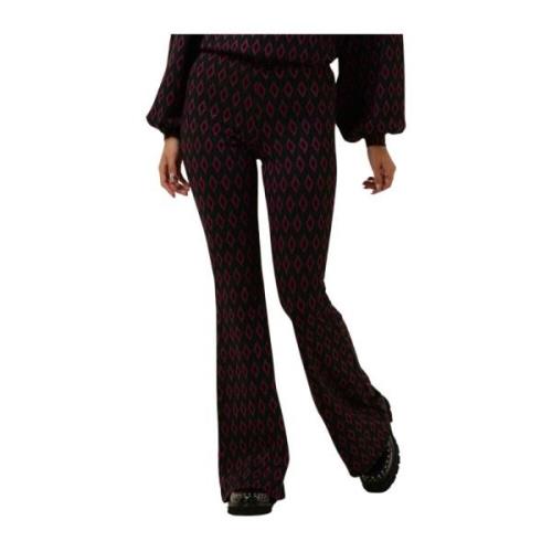 Ikat Knit Wijde Broek Paars Refined Department , Purple , Dames