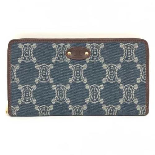 Pre-owned Denim wallets Celine Vintage , Blue , Dames