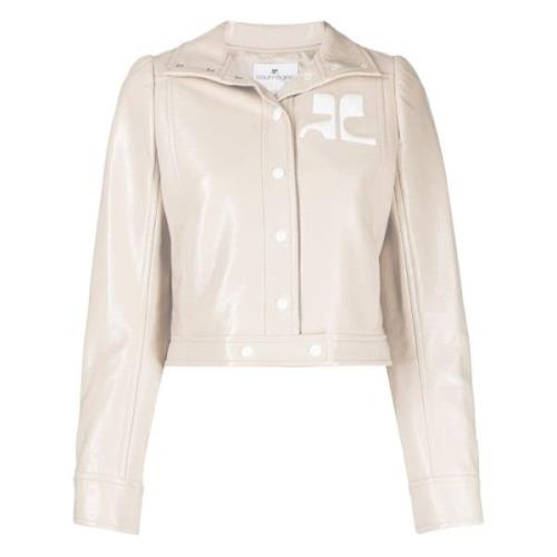 Vinyljas met gelakte afwerking Courrèges , Beige , Dames