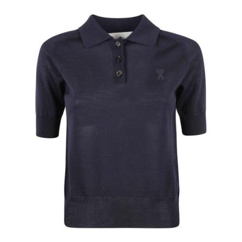 Klassieke Polo Shirt voor Mannen Ami Paris , Blue , Dames