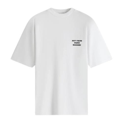 Klassiek Slogan T-Shirt Optic White Drole de Monsieur , White , Heren