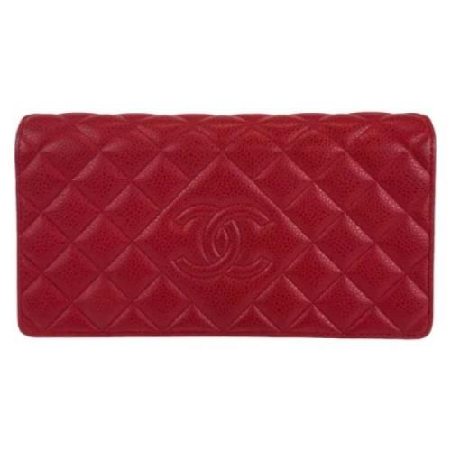 Pre-owned Leather wallets Chanel Vintage , Red , Dames