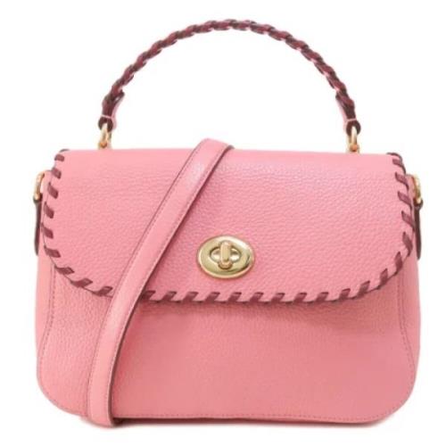 Pre-owned Leather handbags Coach Pre-owned , Pink , Dames