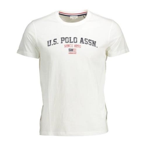 Witte T-shirt met korte mouwen en logo U.s. Polo Assn. , White , Heren