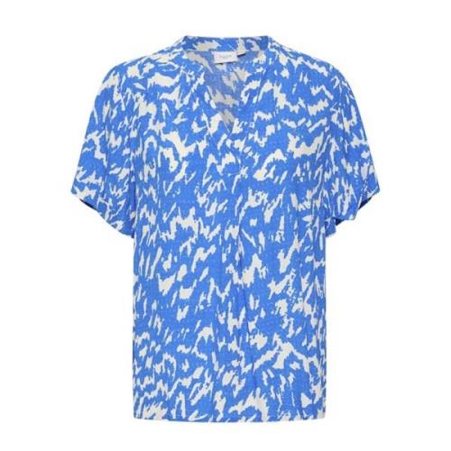 Blauwe Natuur Strokes Losse Fit Top Saint Tropez , Blue , Dames