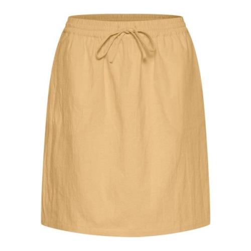 Elastische Taille Rok Croissant Saint Tropez , Beige , Dames