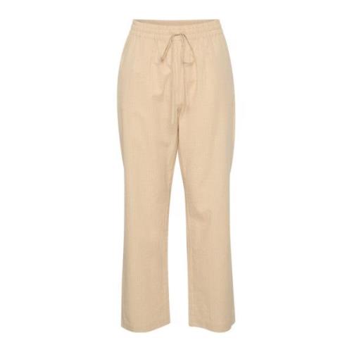 Elastische Taille Broek Fog Saint Tropez , Beige , Dames