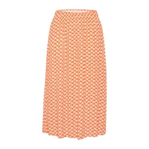 Tigerlily Graphic A-lijn Rok Saint Tropez , Orange , Dames