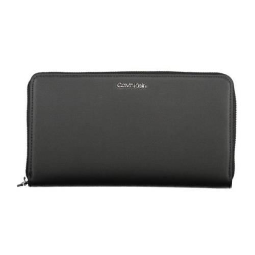 Damesportemonnee Zwart Rfid Ritssluiting Calvin Klein , Black , Dames