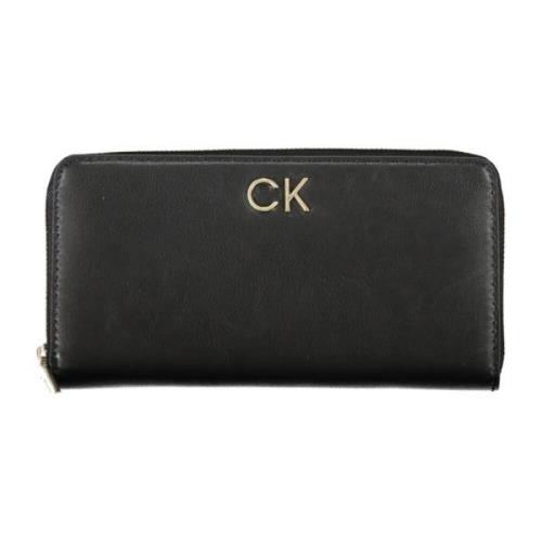 Damesportemonnee Zwart Rfid Ritssluiting Calvin Klein , Black , Dames