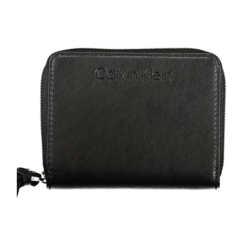 Damesportemonnee Zwart Rfid Ritssluiting Calvin Klein , Black , Unisex