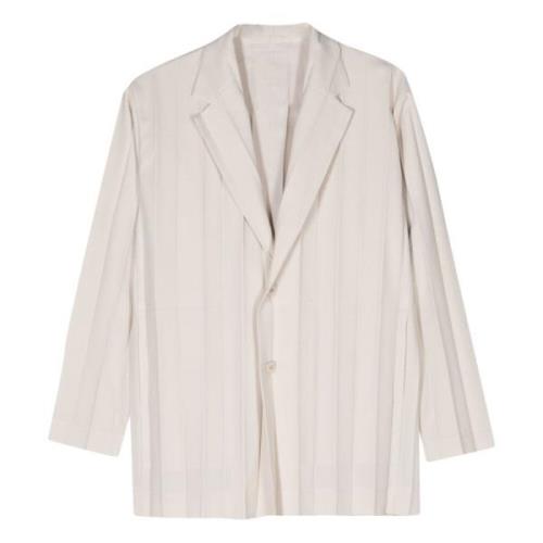 Luxe Geplooide Blazer Issey Miyake , Beige , Heren