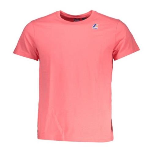 Korte Mouw Logo Print T-shirt Roze K-Way , Pink , Heren