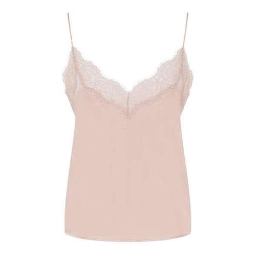 V-hals Kant Top in Cipria Pinko , Pink , Dames