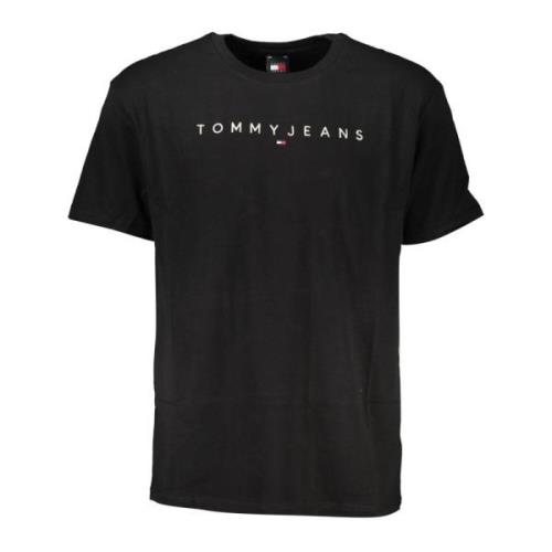 Zwarte Heren T-shirt met Korte Mouwen Tommy Hilfiger , Black , Heren