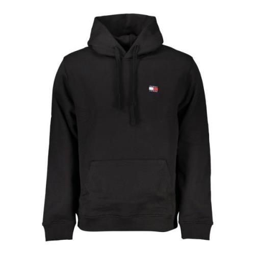 Hoodie Zwart Logo Applicatie Tommy Hilfiger , Black , Heren