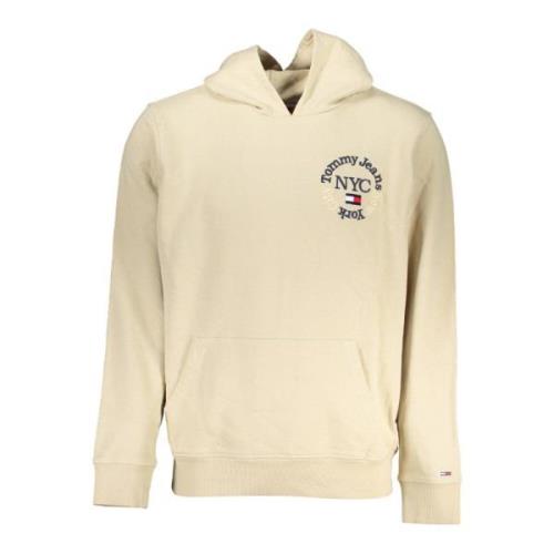 Hoodie Beige Geborduurd Logo Tommy Hilfiger , Beige , Heren