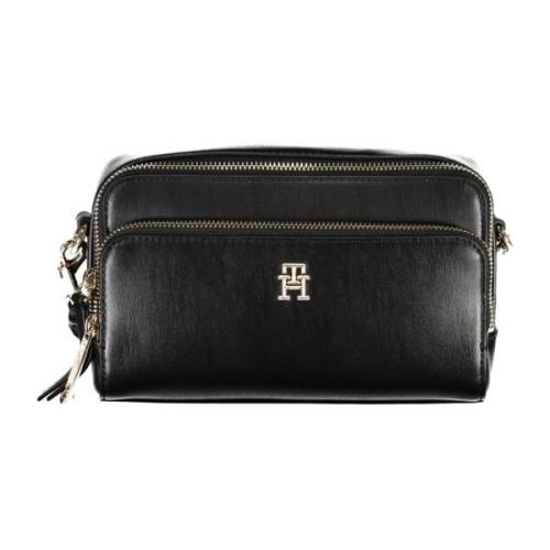 Zwarte Dames Schoudertas met Rits Tommy Hilfiger , Black , Dames