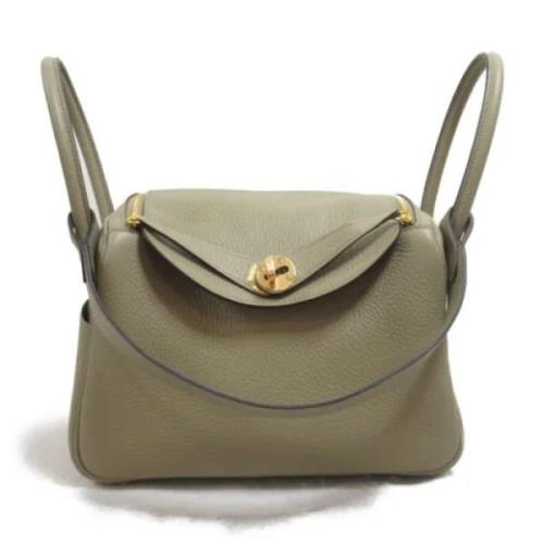 Pre-owned Leather shoulder-bags Hermès Vintage , Beige , Dames