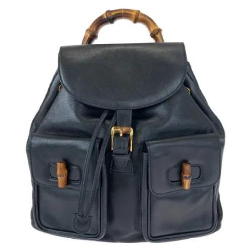 Pre-owned Leather backpacks Gucci Vintage , Black , Dames