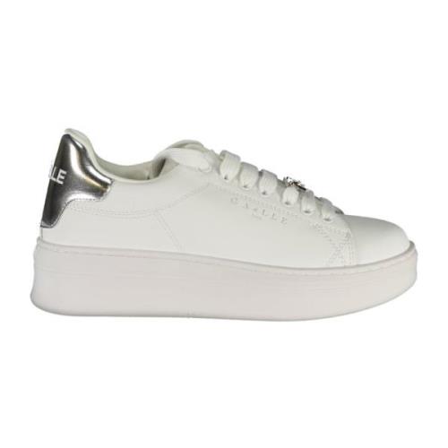 Sportieve Veterschoenen Wit Contrast Logo Gaëlle Paris , White , Dames