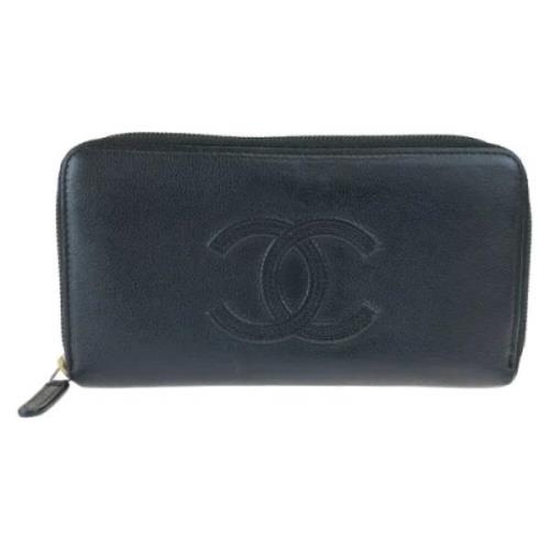 Pre-owned Leather wallets Chanel Vintage , Black , Dames