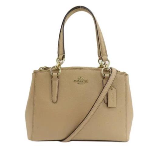 Pre-owned Leather handbags Coach Pre-owned , Beige , Dames