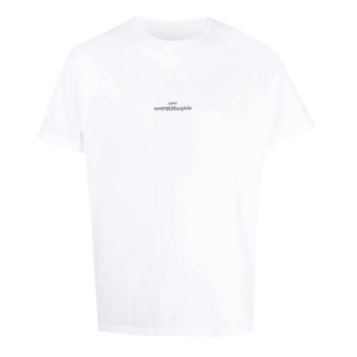 Wit Logo T-shirt Maison Margiela , White , Heren