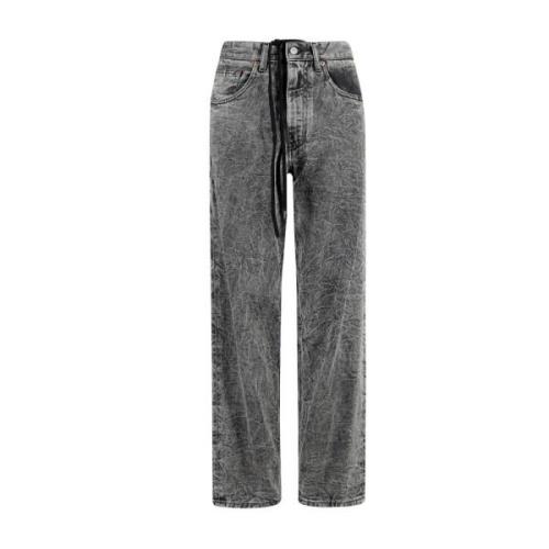 Klassieke Denim Jeans met Vijf Zakken MM6 Maison Margiela , Gray , Dam...