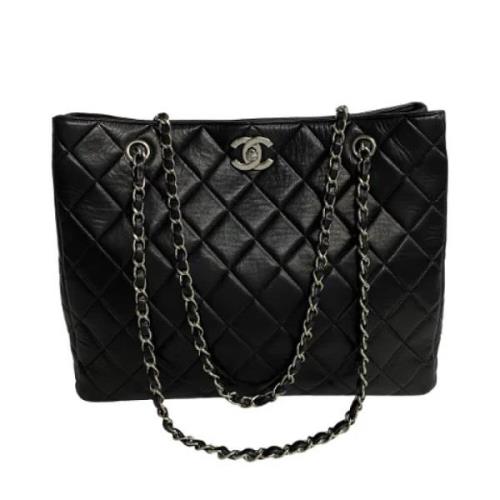 Pre-owned Leather totes Chanel Vintage , Black , Dames