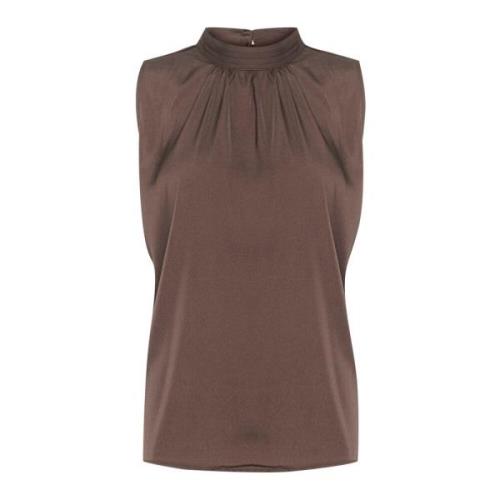 Elegante Gedrapeerde Top in Chocoladebruin Saint Tropez , Brown , Dame...