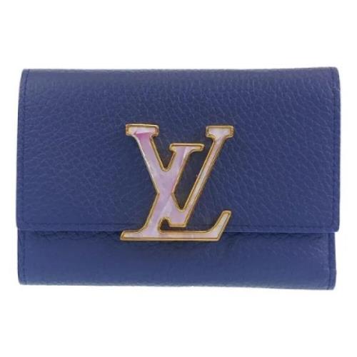 Pre-owned Leather wallets Louis Vuitton Vintage , Blue , Dames